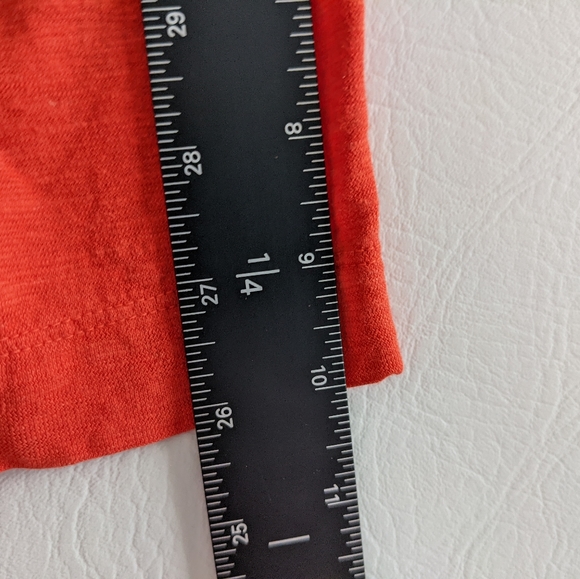 Eileen Fisher Hemp Organic Cotton Orange Short Sleeve V-Neck Dress - S - Picture 7 of 9